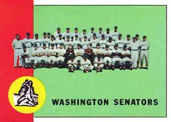 1963 Topps Baseball Cards      131     Washington Senators TC